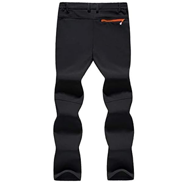 TACVASEN Pantalones Polares de Exterior para Hombre Pantalones Softshell Invierno Pantalones de Senderismo Impermeables con Bolsillos con Cremallera